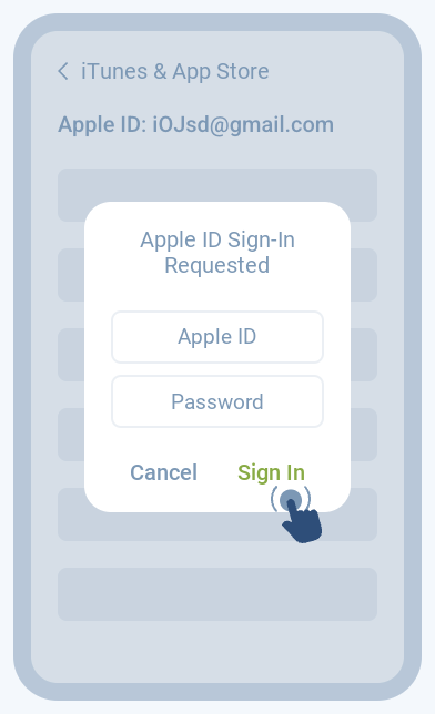 Sign in with the new account